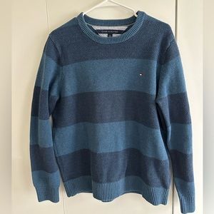 Tommy Hilfiger Blue Striped Knitwear Sweater